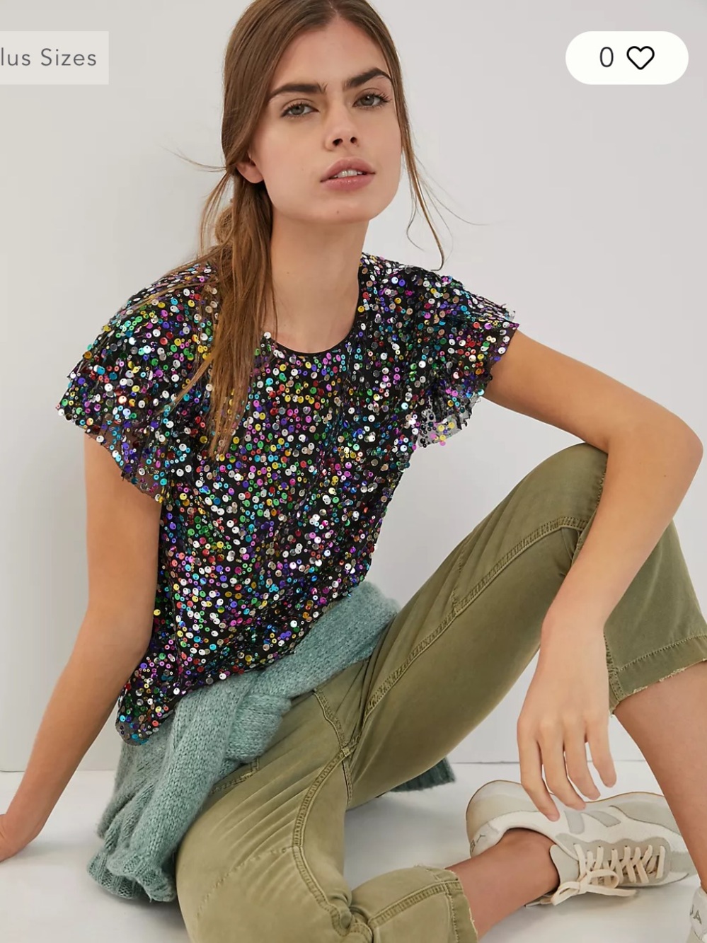 Anthropologie Pamela Sequined Blouse Black Multi Size Xsp